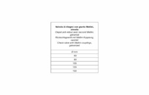 tab 105 Check valve with Mellini couplings, galvanized